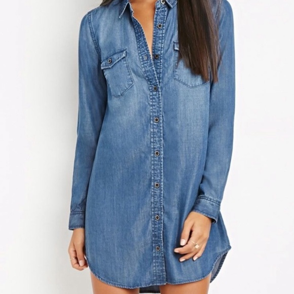 Forever 21 ~ Denim Dress - Picture 1 of 6